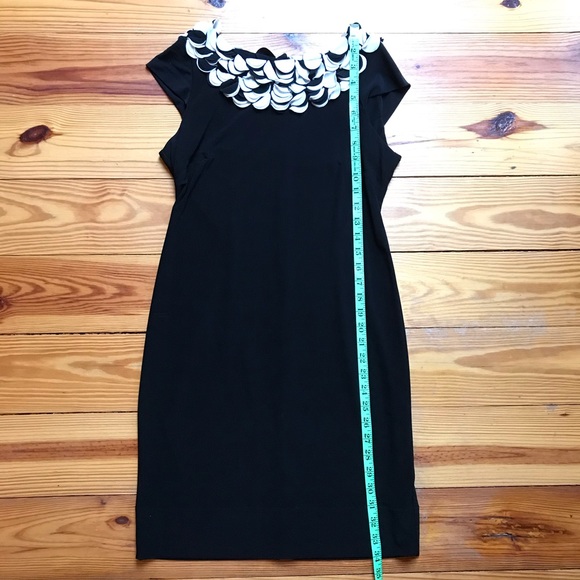 Taylor Black White Sheath Circular Dress, EUC, 4 - Picture 6 of 12